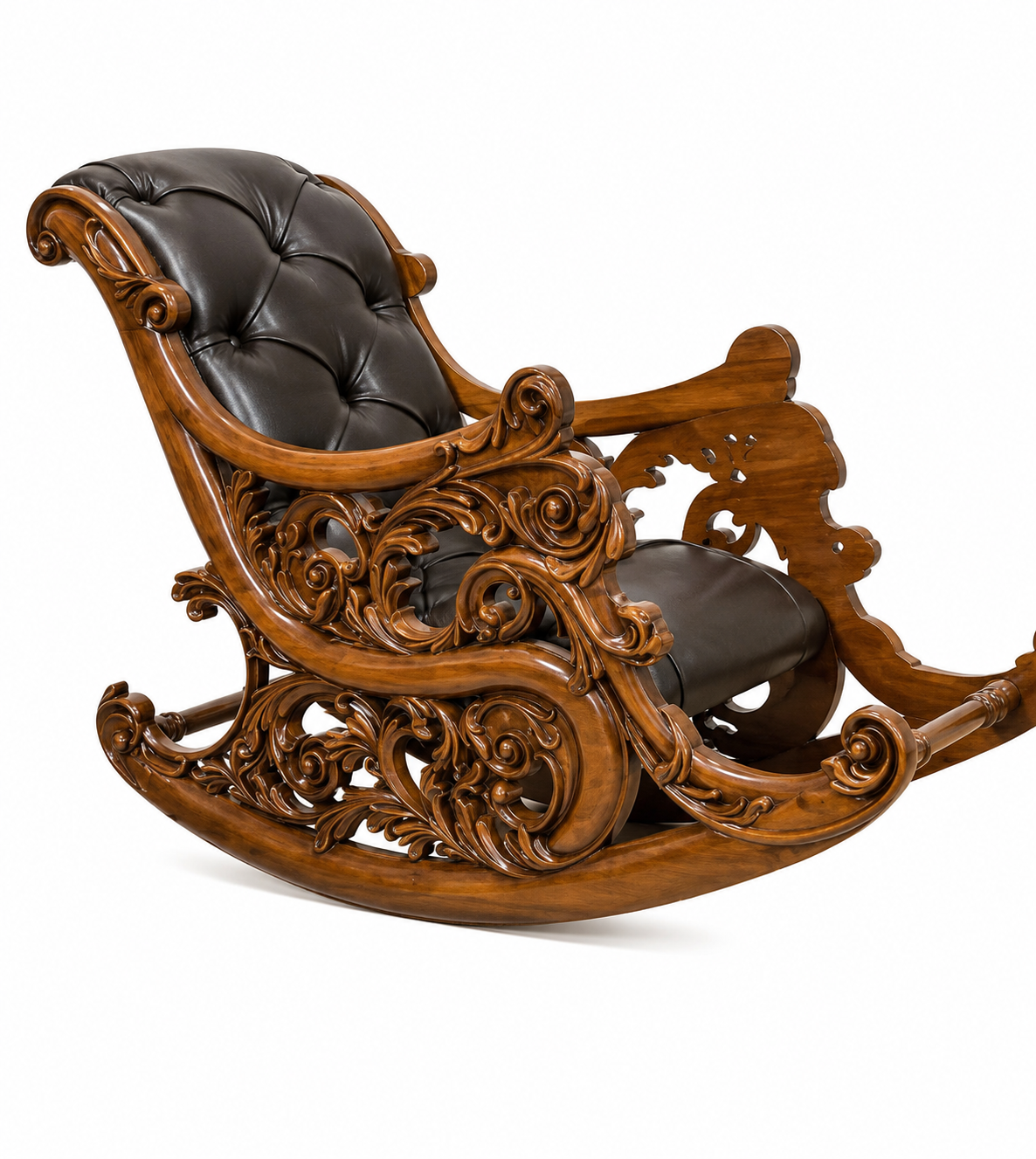 Carved Luxury Wooden Rocking Chair