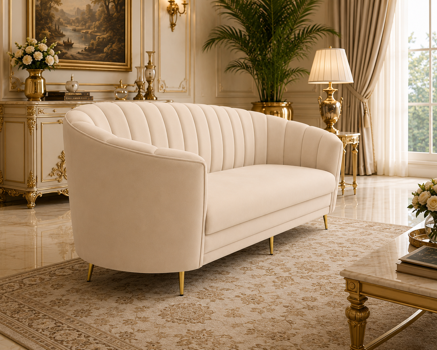 Royal Crescent Velvet Sofa
